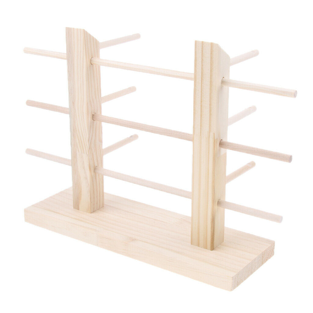 2x Wood Sunglasses Eyeglass Rack Display Stand Rack Double Lines 6 Pairs