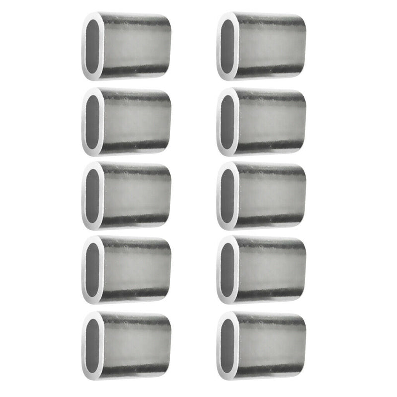 10 Piece Aluminium Steel Wire Rope Cable Ferrules Crimping Loop Sleeves 6mm