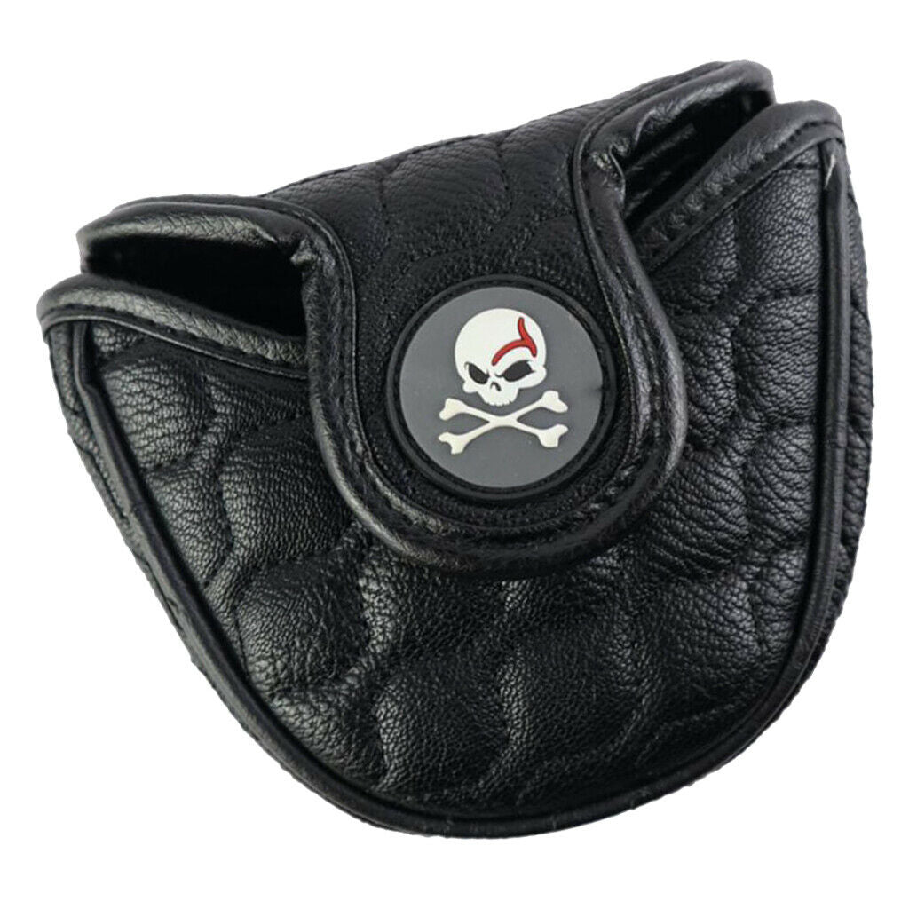 Magnetic Golf Mallet Head Cover PU Leather Golf Club Headcover Semicircular