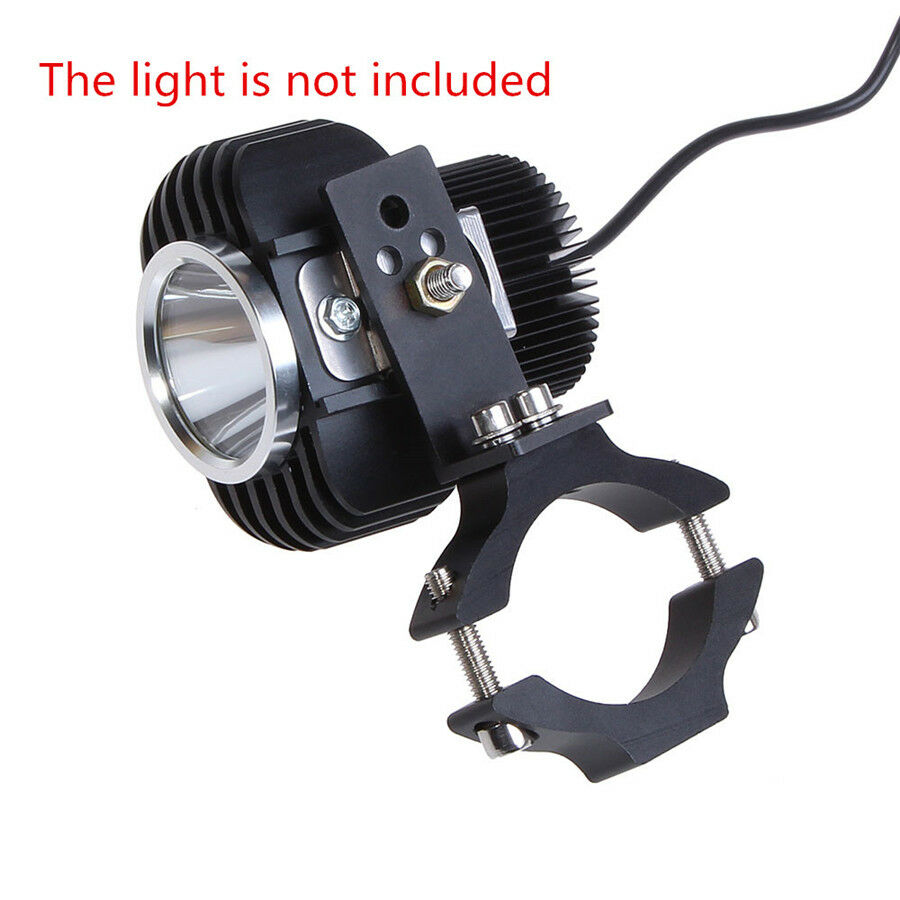 2 Sets Black Aluminum Alloy Motorcycle 30-54mm Tube Fork Spotlight Holder Clamp