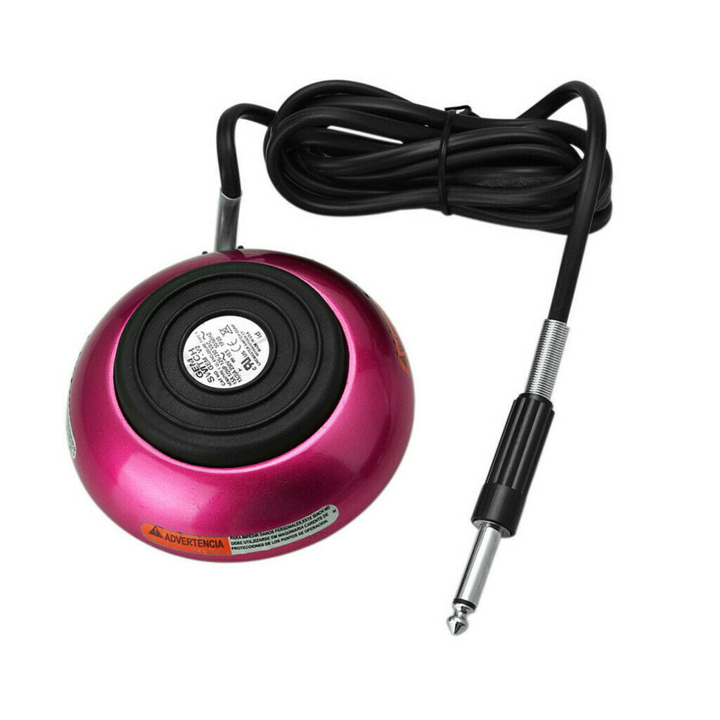 Tattoo Foot Pedal Round Power Supply Switch Controller w/ Silicone Cord Rose Red