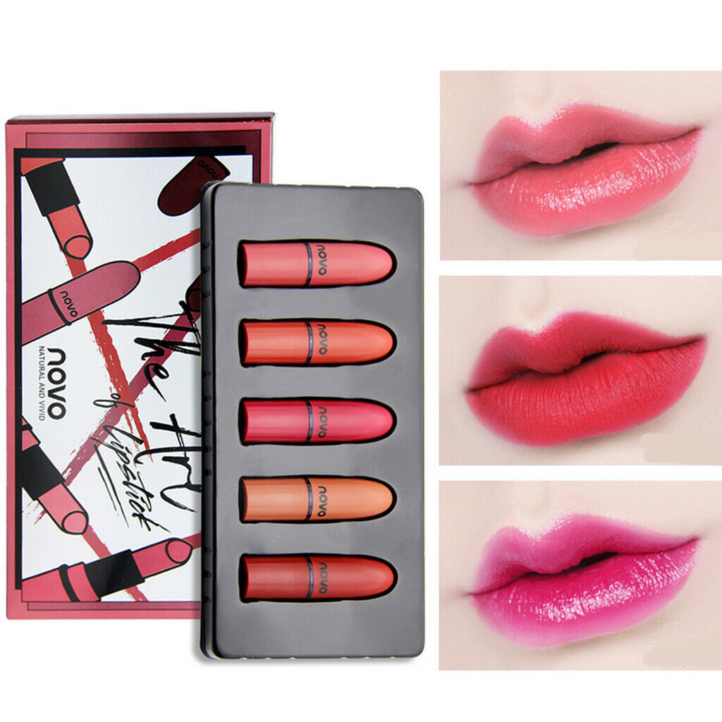 5 PCS Fashion Long Lasting Matte Lipstick Non-stick Cup Waterproof Lip Balm Set