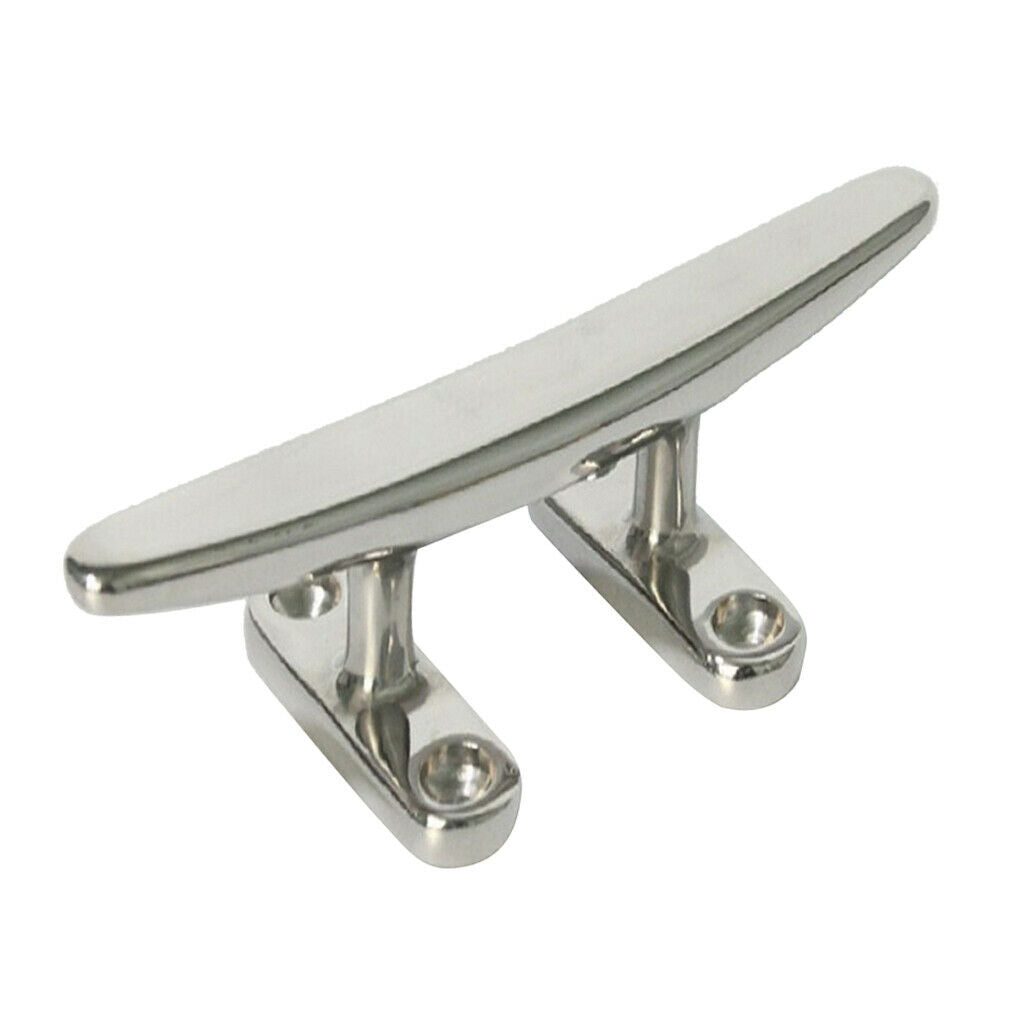 Boat Cleat X1 Narrow Base 316 Polished Stainless Steel 148mm Heavy Duty Base