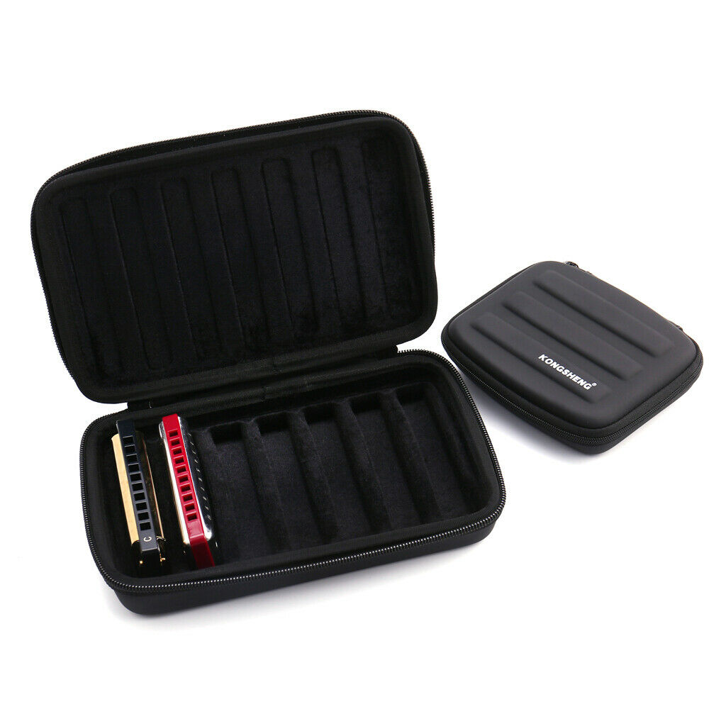 Carrying EVA Storage Box Organiser Soft Inner for 7Pcs 10-holes Harmonicas