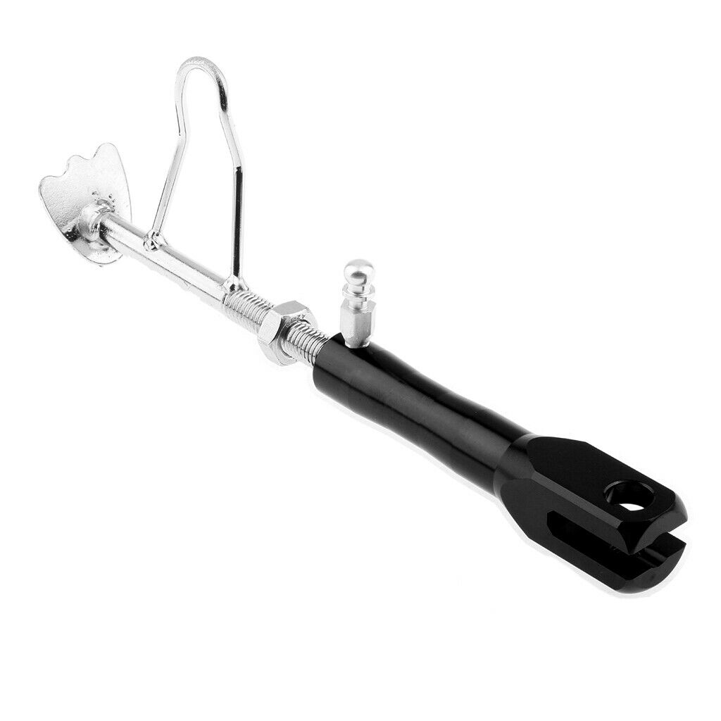 1pc Universal Motorcycle Scooter Kickstand Side Stand Adjustable - Black