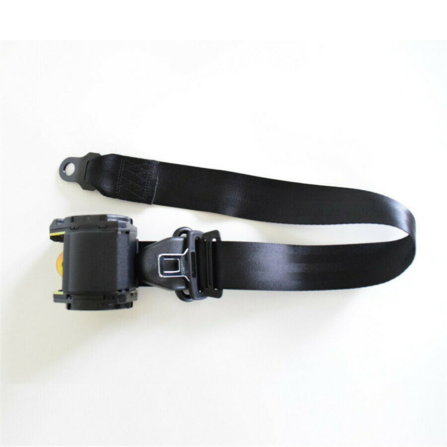 Car Seat Belt Black 3 Point Safety Travel Adjustable Retractable Auto Universal