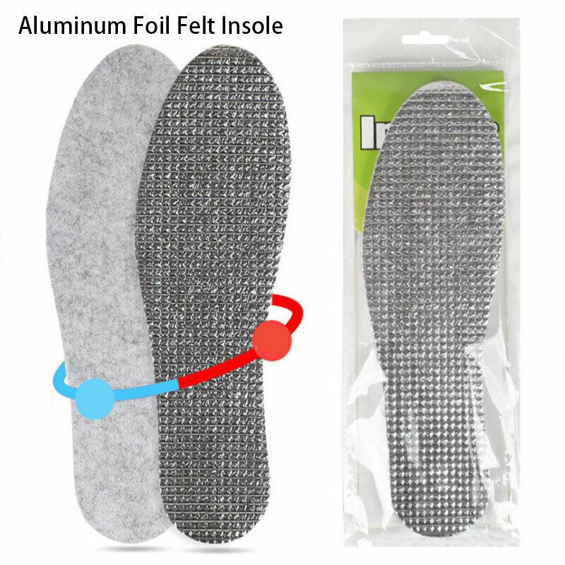 1 Pair Soft Unisex Comfortable Aluminium Foil Thermal Insoles Pads Feet I.l8