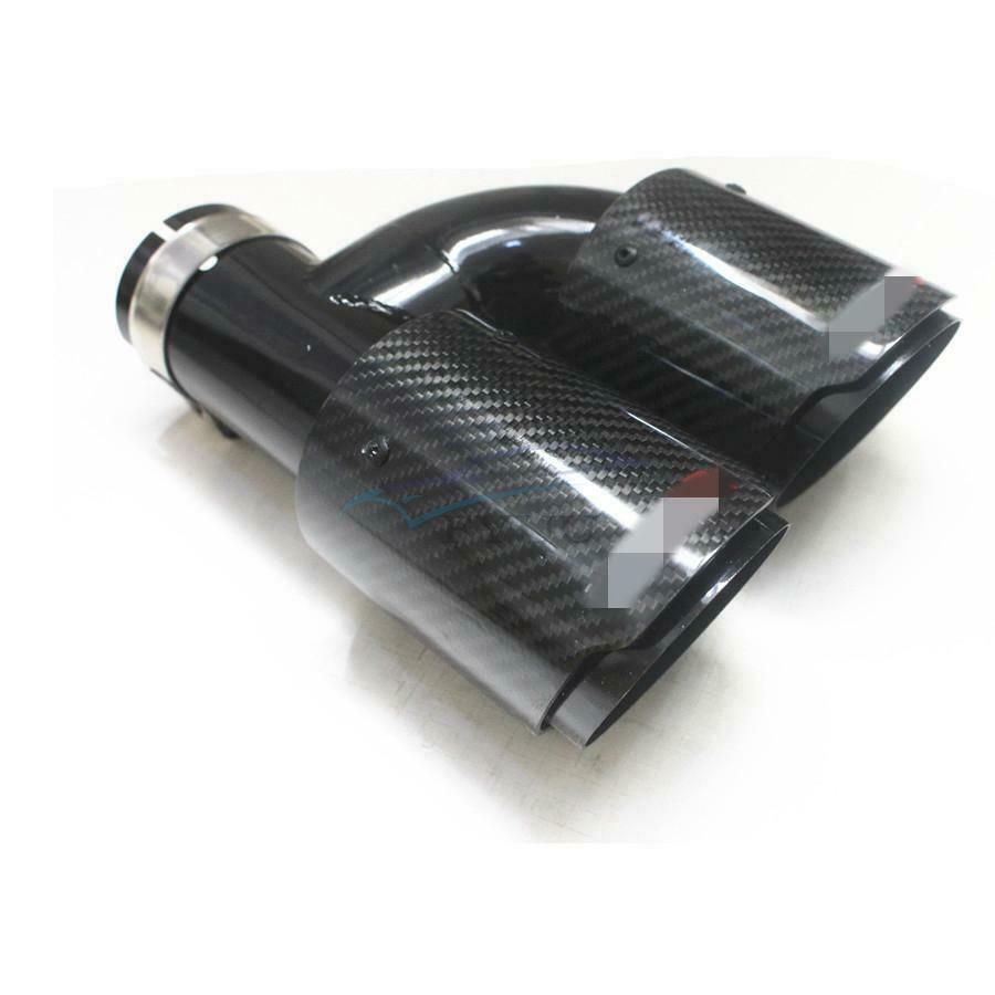 1 Piece 63mm×89mm H Style Glossy Black Stainless Steel Right Side Car End Pipes