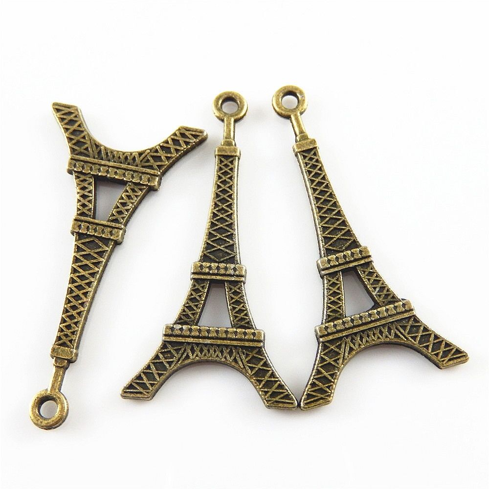 20 pcs Antiqued Bronze Alloy Charm Eiffel Tower For Pendant Dangle DIY 34*20*2mm