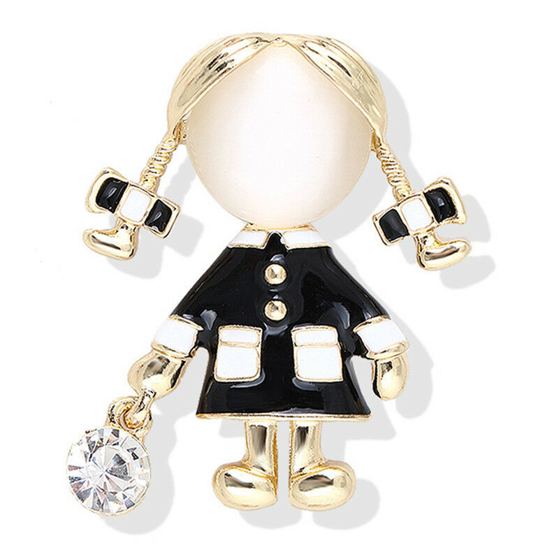 Girl Brooch Women Opal Rhinestone Crystal Brooch Pin Dress Coat Gift Jewe.l8