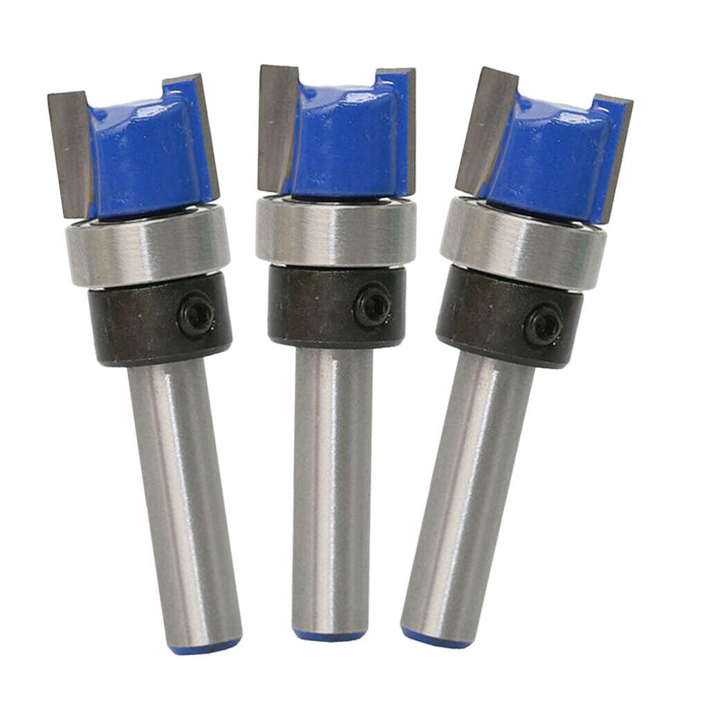 3x Upper Rod Flush Bearing Trim Router Wood Cutter 12.7x11.9mm