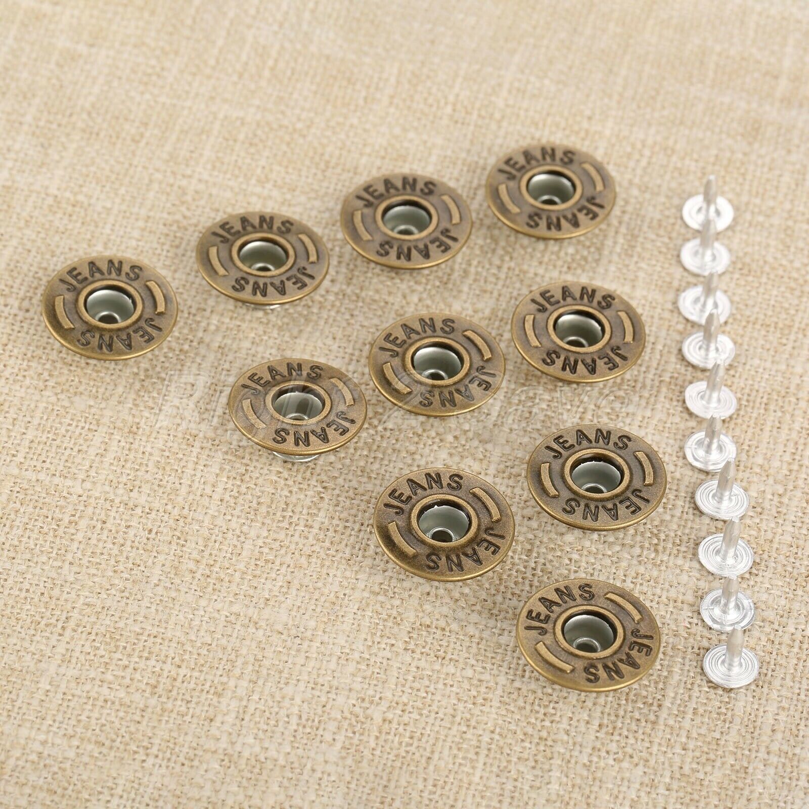 50Pcs 20mm Bronze Jeans Buttons Metal DIY Shank + 50 Nails For Jeans Fasterners