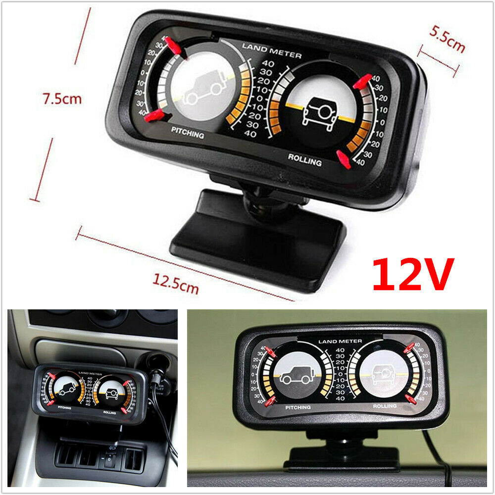 12V TR-313 SUV Car Two-barreled Inclinometer Compass Balance Level Slope Guage