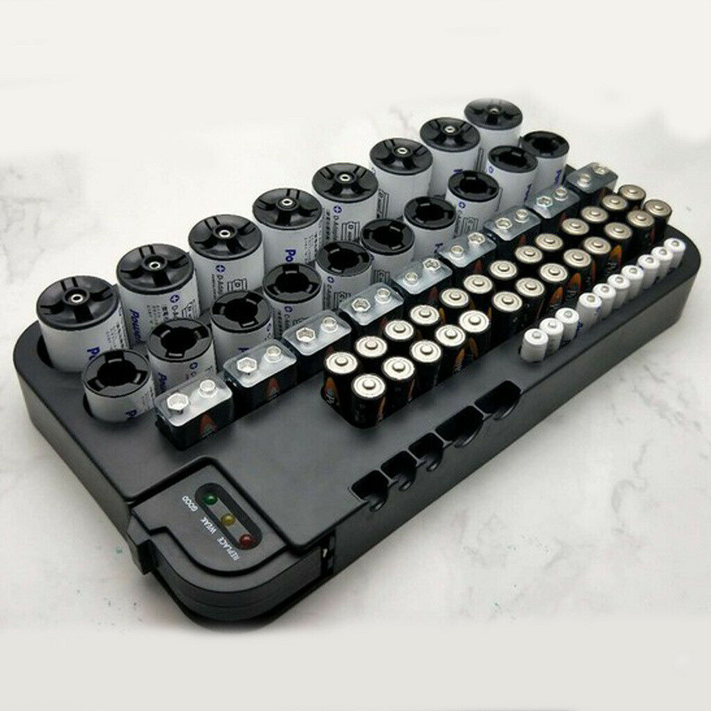 Battery Storage Holder Organizer &Battery  72pcs AA AAA 9V C D Battery