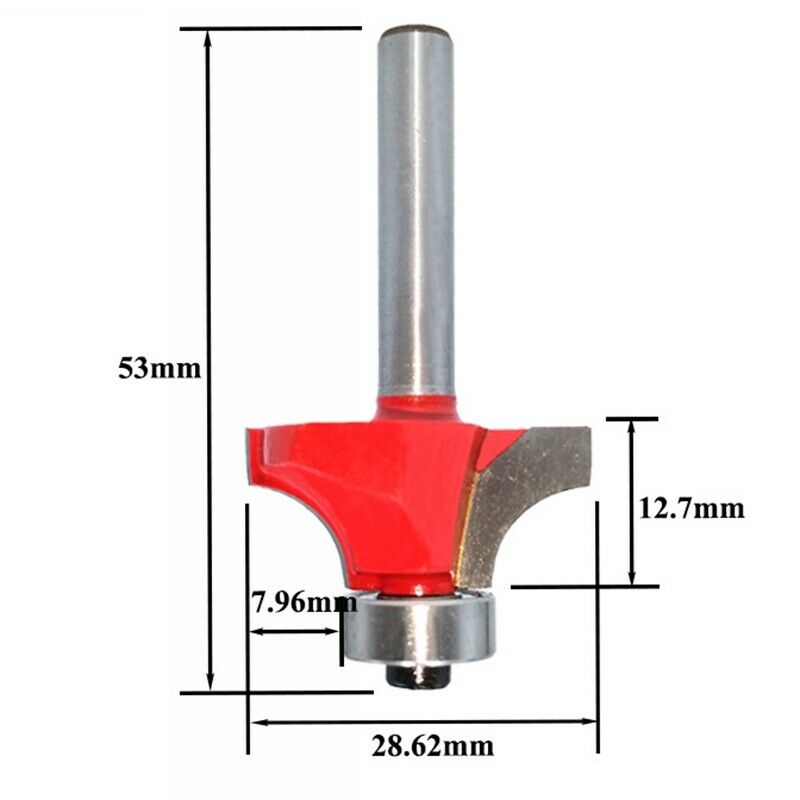 5Pcs 6mm Shank Corner Round Over Router Bit with Bea Cleaning Flush Milling CuW3