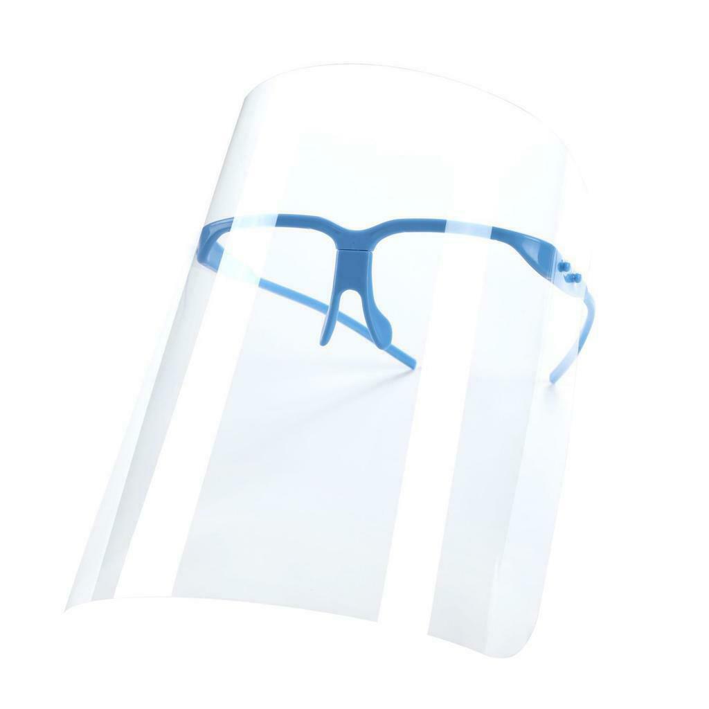 Full Face Shield Reusable FaceShield Outdoor Protection Blue Glasses Frame