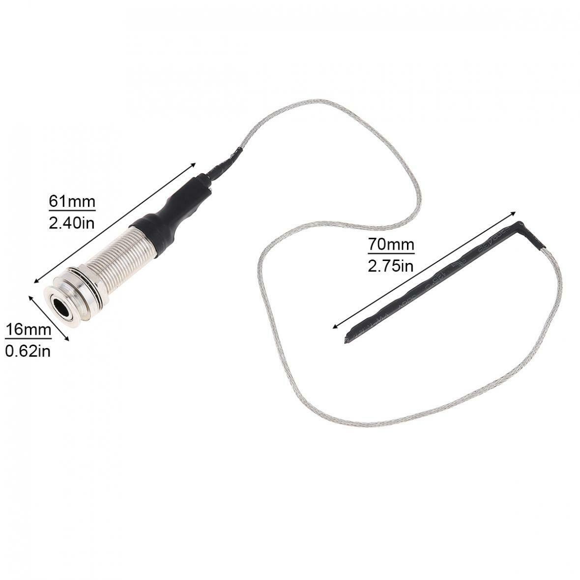 1/4 Stereo End Pin Jack Connection Guitar Folk Piezo Pickup Under Saddle Passive