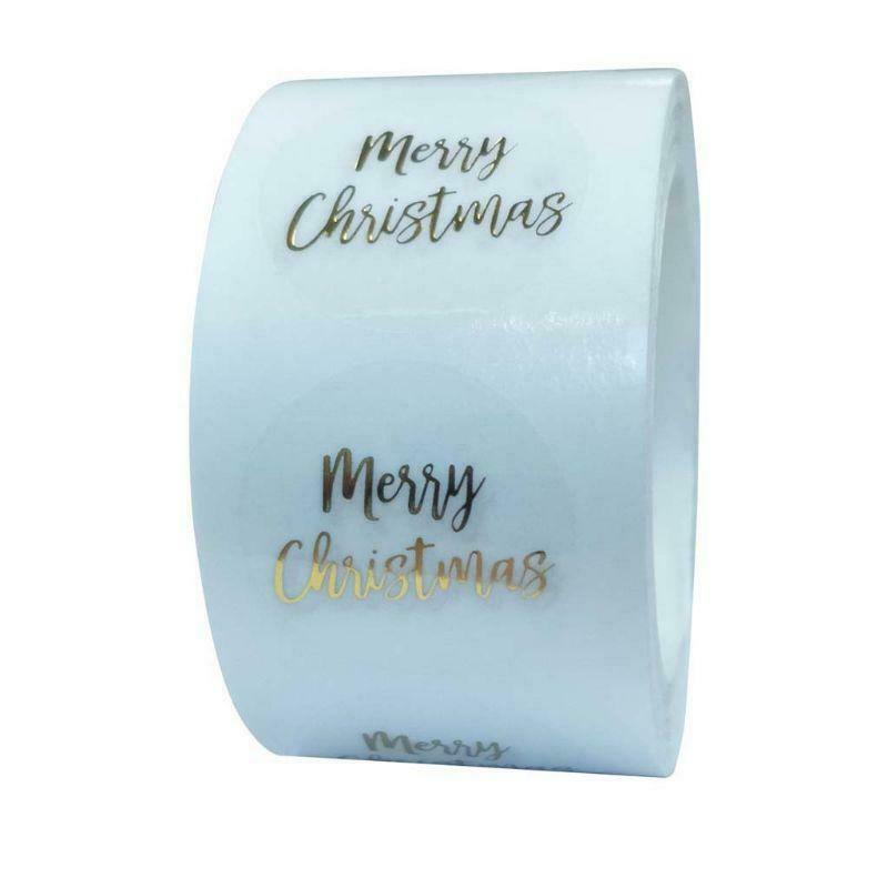 500pcs Round Transparent Merry Christmas Stickers Envelope Gift Cards Seal Label