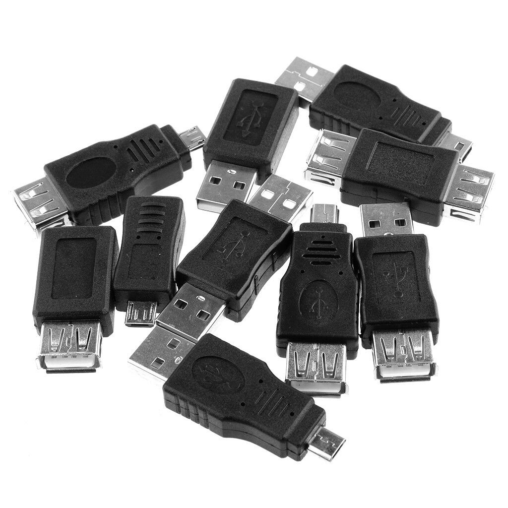10 Pack USB 2.0 Female to USB Micro Female Adapter Converter for Computer