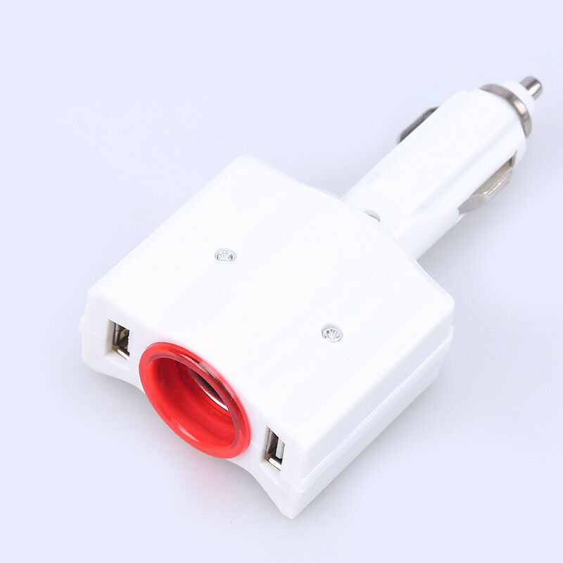 12-24V Type-C Car Auto Charger 2 Port Power Adapter Socket Charging USB White