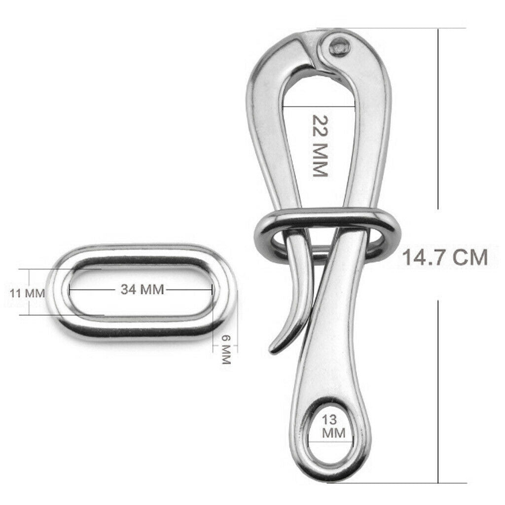 4"/6" Stainless Steel Pelican Hook Fit for Marine Boat Guard Rail 147mm