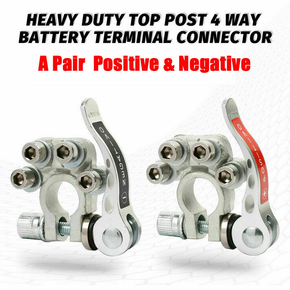 2pcs Car Battery Terminal Connectors Quick Release Disconnect Positive Negative