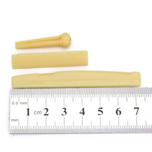 3x Set of 8PCS Acoustic Guitar Bridge Pins Saddle Nut Yellow Easy to Install NEW