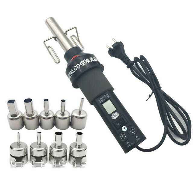 Lcd Display Hot Air Gun Hot Air Gun Welding Tool with 9 Nozzles Ic Smd Desolder