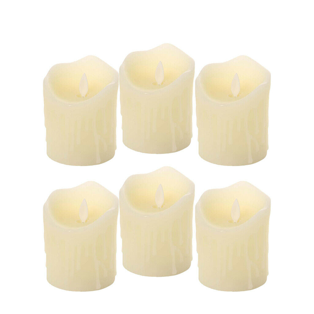 6pcs Lifelike Swinging Flame Battery Powered Realistic Flameless LED Candle