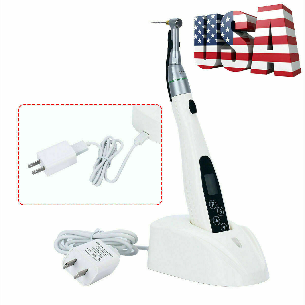 Dental Mini 16:1 Contra Angle LED Endo Motor Root Canal Treatment Wireless