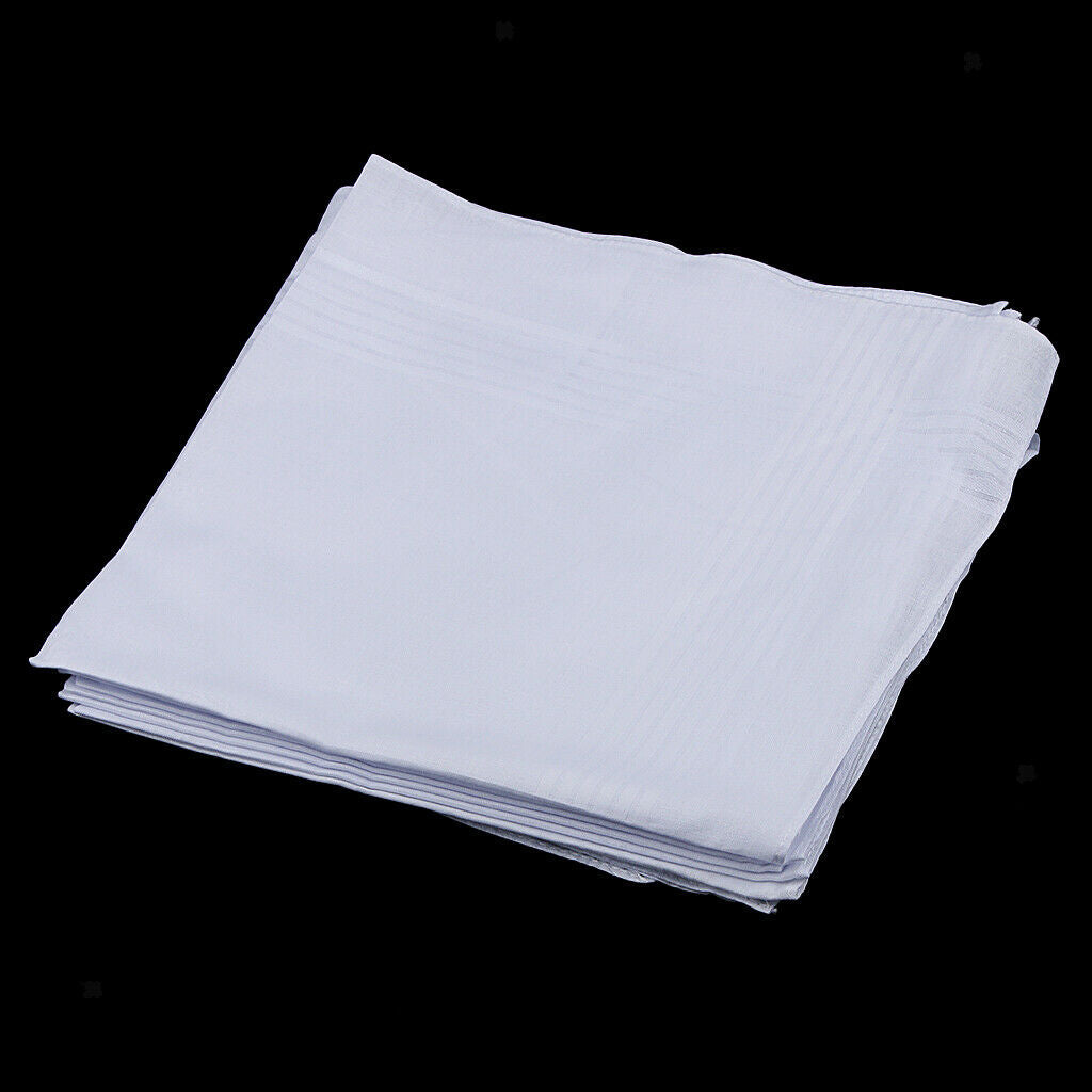 22x Plaid Washable Cotton Men's Handkerchiefs Wedding Hanky Set 11''/16''