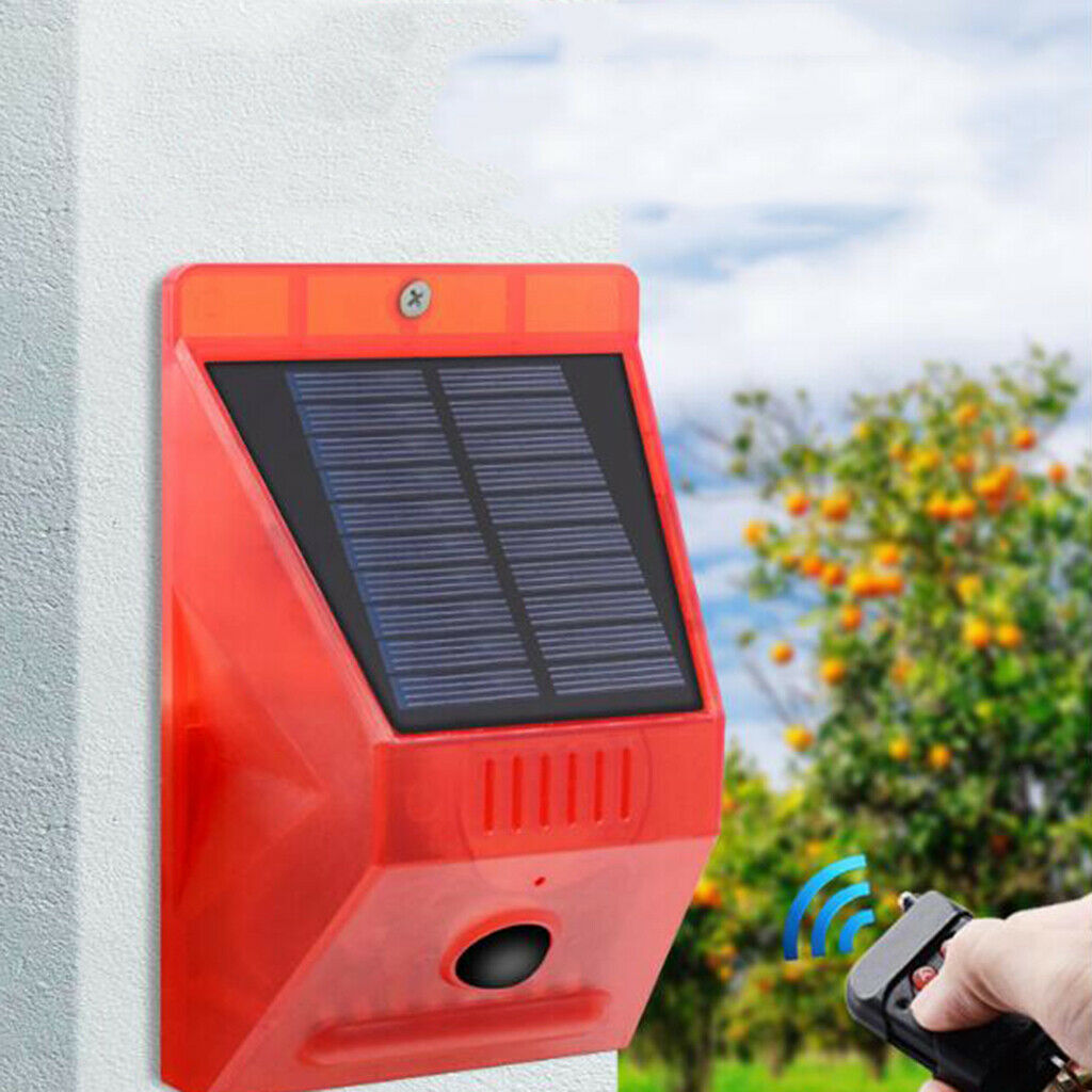 Solar Powered Motion Sensor Security Alarm Voice And Light Warning Outdoor Farm