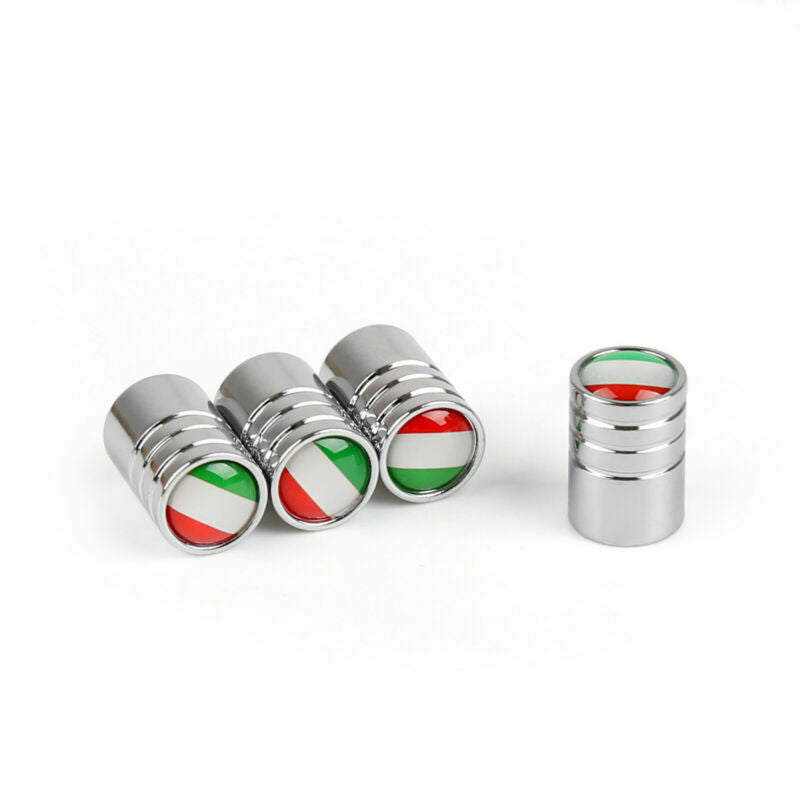 Universal SIL Car Auto Wheel Tire Valve Stem Caps Italy Italian Flag Extended