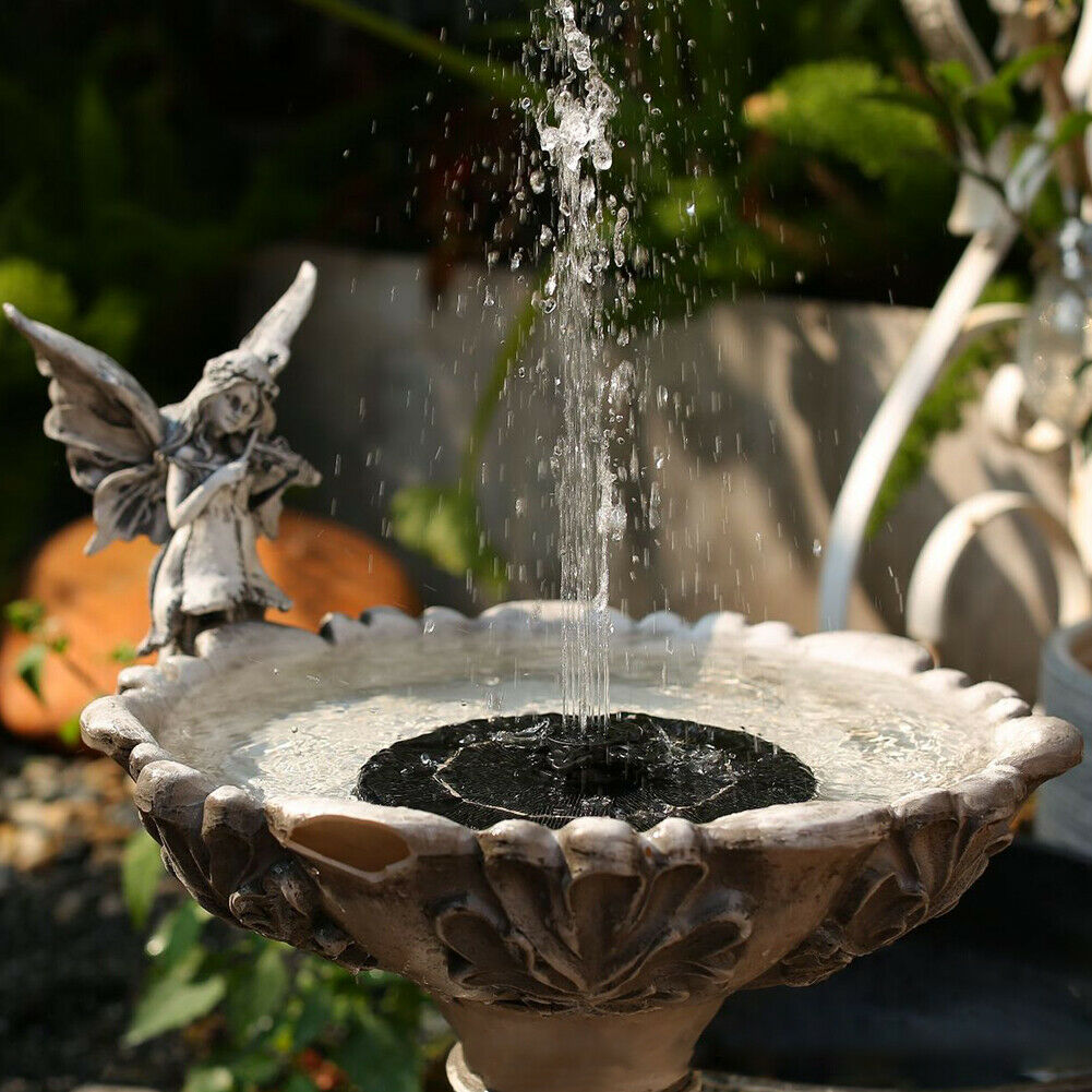 Bird Bath Fountain Solar Powered Water Pump Floating Outdoor Pond Garden Pool @