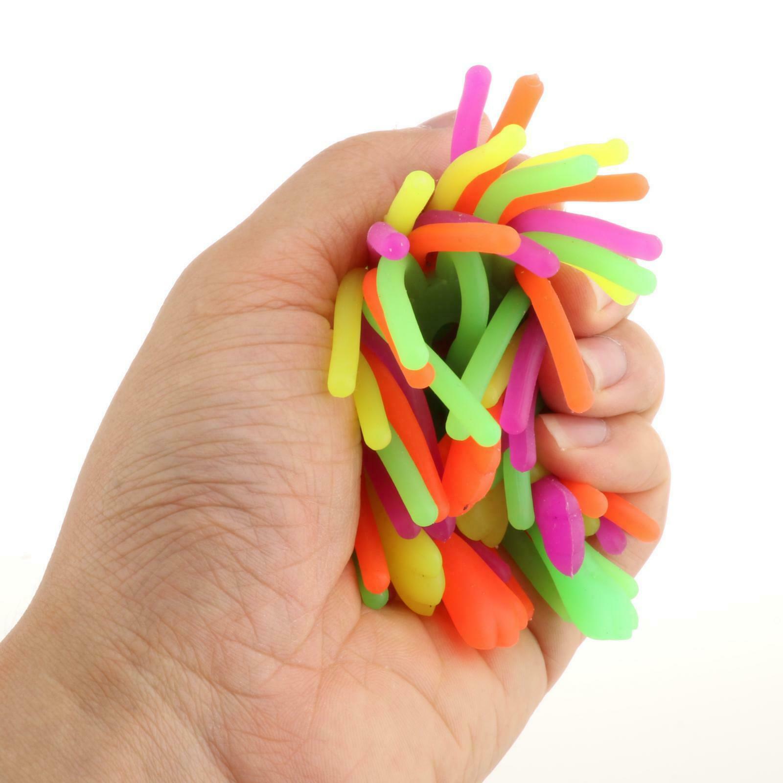 Stretchy String Noodles Ball Fidget Neon Kids Anti Stress Bouncy Ball Toys