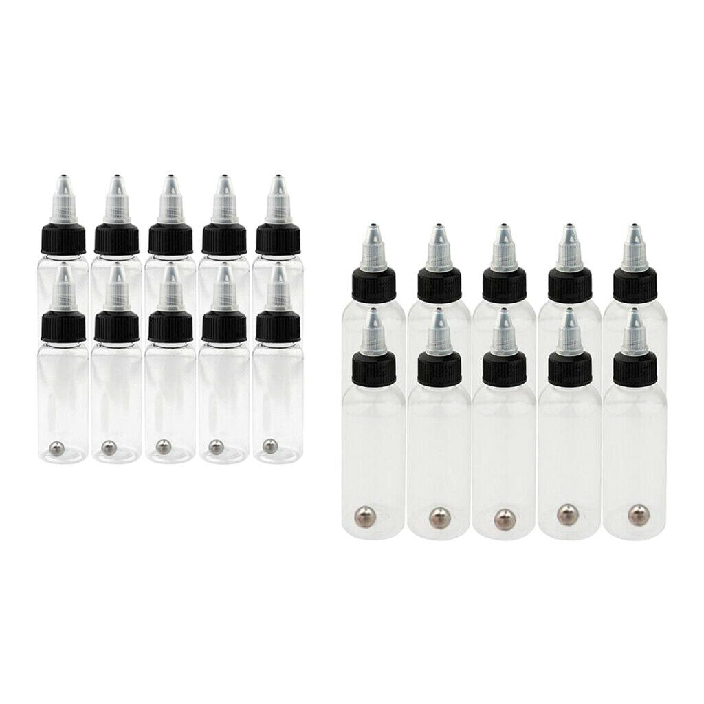20Pcs Clear Tattoo Airbrush Ink Bottles Airbrushing Temporary Tattoo 30/60ml