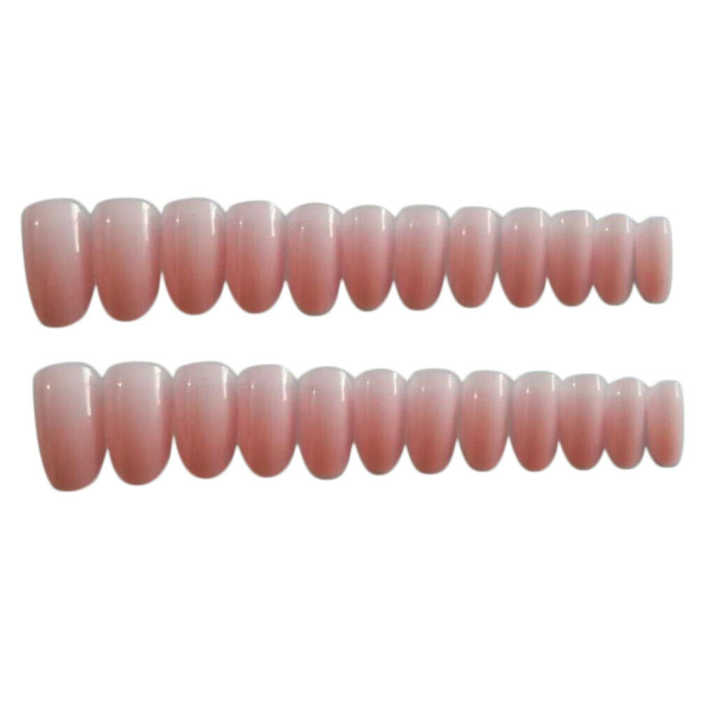 24 Pcs Full Cover Press On False Nails Art Tips Sets For Salon Daily Use