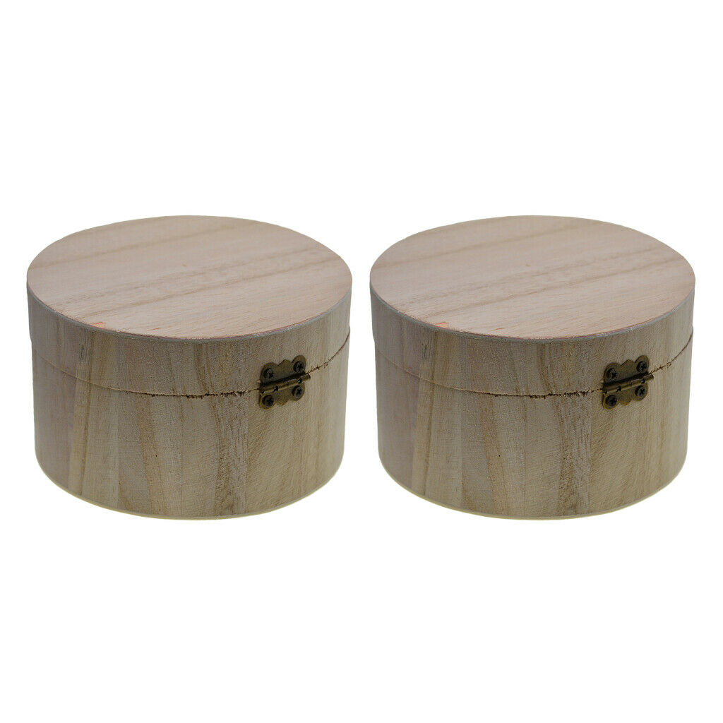 2 PCS Jewelry Pendant Bangle Bracelet Storage Treasure Chest Wood Gift Box