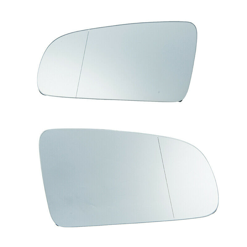 2Pcs Rear View Mirror Glas W/Backing White Right Left For Audi A3 A4 A6 S4 S5