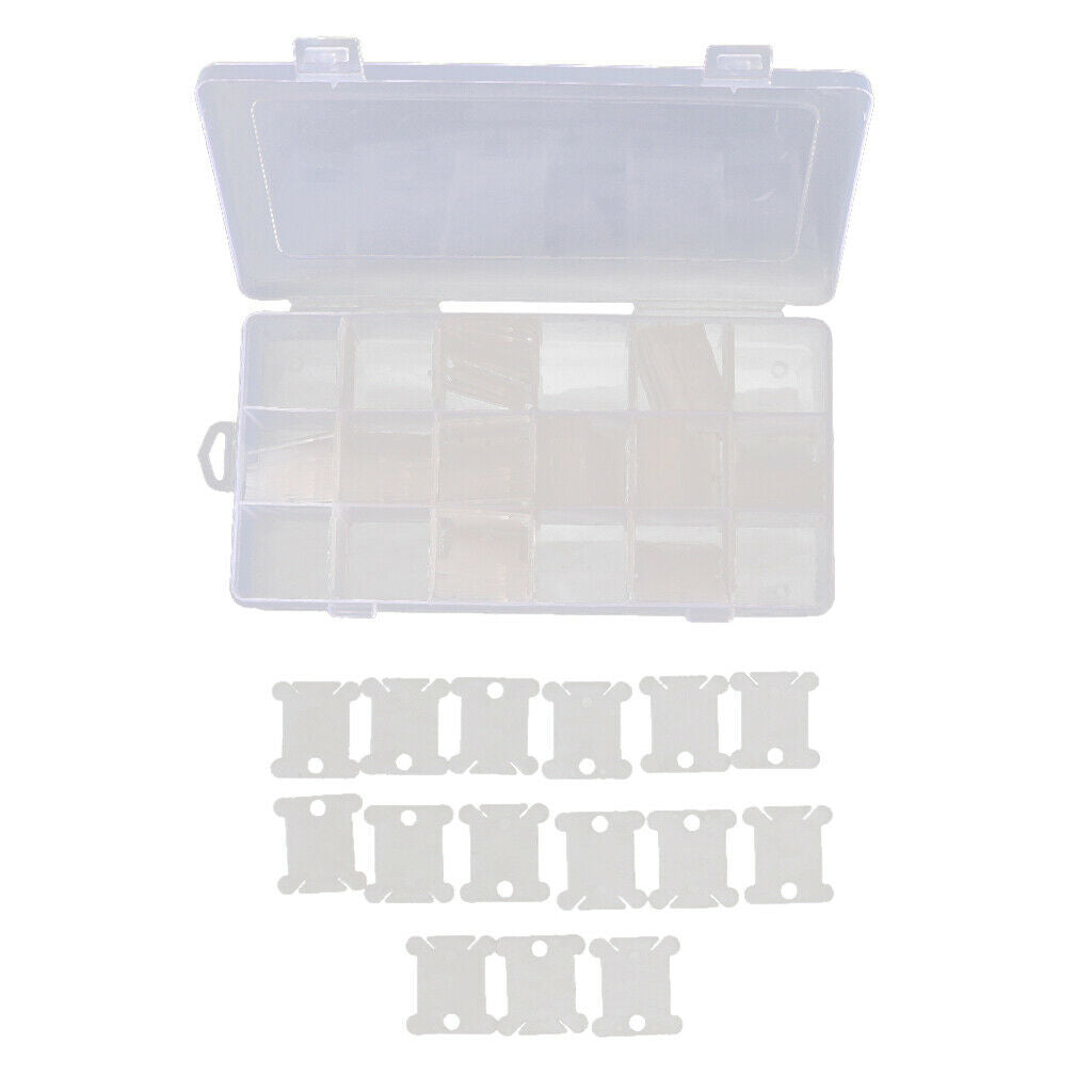 18 Compartments Embroidery Floss Storage Box + 120 Winding Floss Bobbins