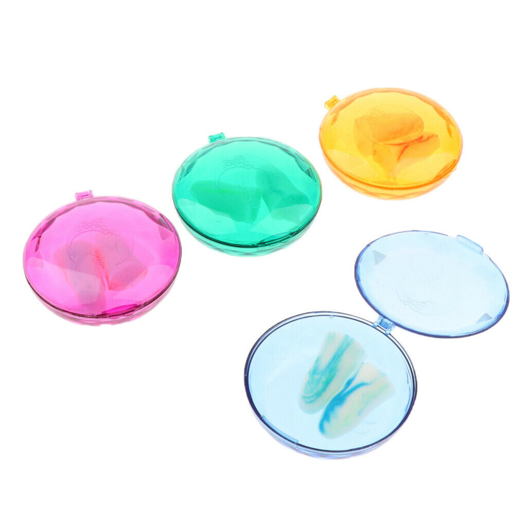 4 Pair Reusable Sponge Ear Plugs Travel Earplugs - Anti-noise Sound Blocking -