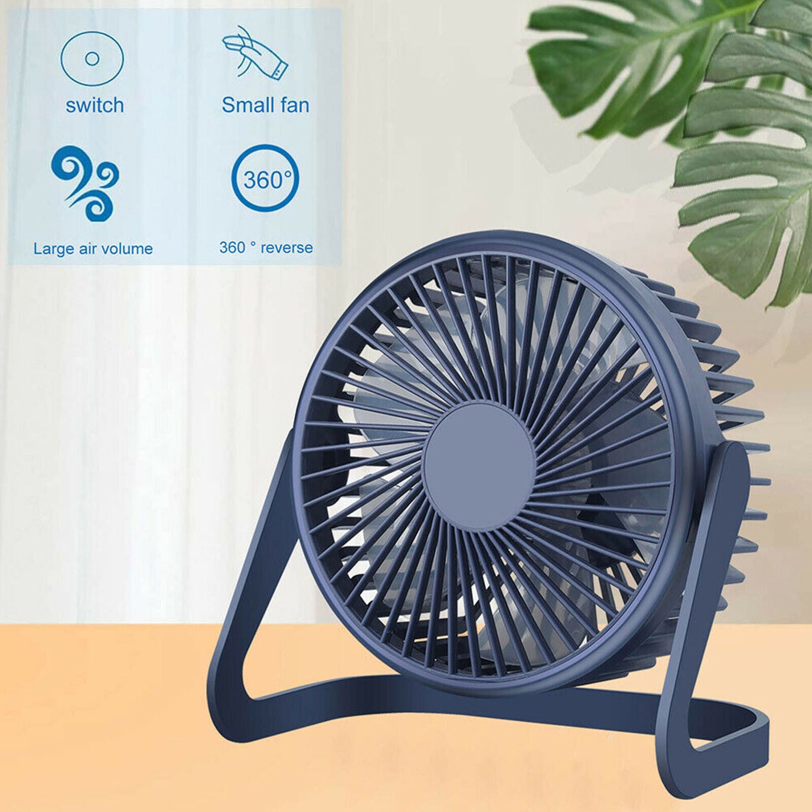 USB Desktop Fan Portable Desk Cooling Fan 2 Speeds Small Quiet Table Fan 5inch