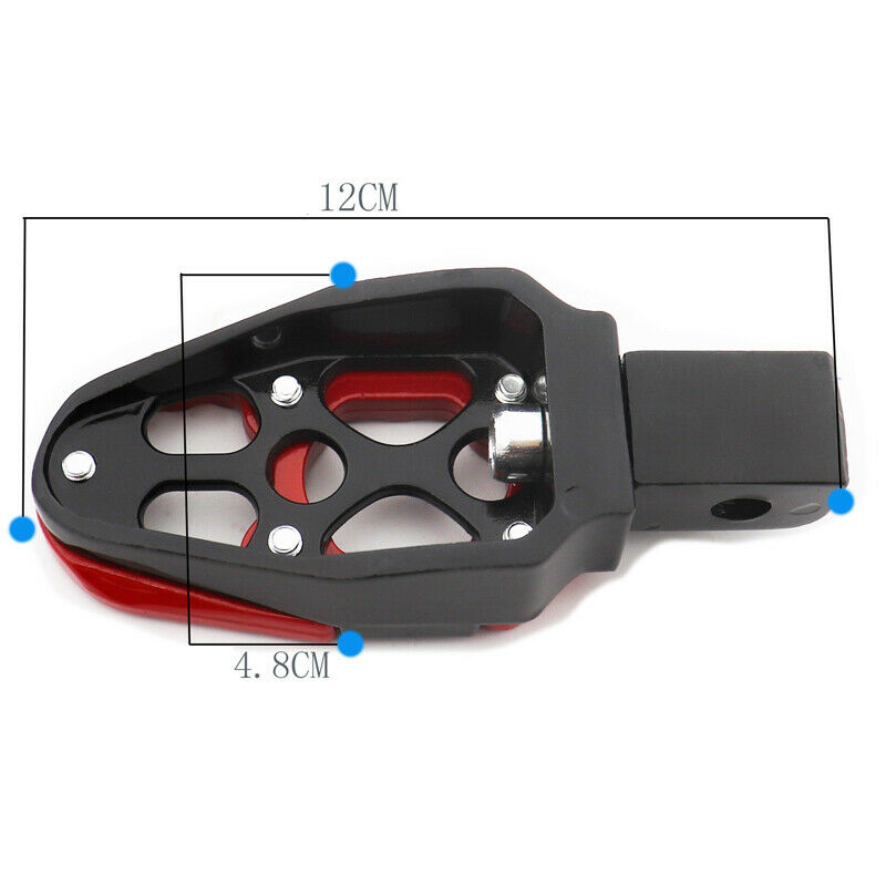 Motorcycle Aluminum Alloy Pedal Non-slip Backfoot Foot Pegs Red Belt Spring 8MM