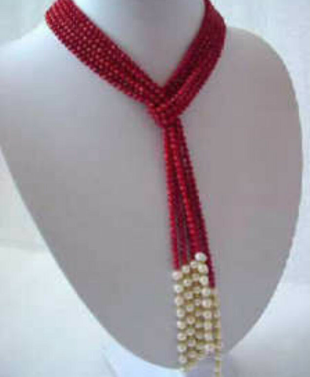 Stunning Red Coral Necklace Fine jewellery 50''
