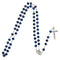 Blue Crystal Bead Catholic Rosary Necklace Virgin Holy Land Baby Religious Cross