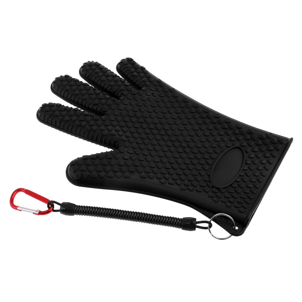 Catch Fish Gloves Anti-slip Fishing Gloves with Buckle Anti-slip Black