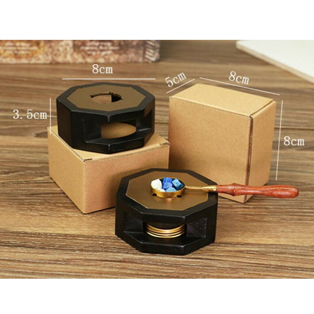 Wax Warmer Sealing Furnace Set Arts Stamp Tool Sticks Stove Pot w/ 2 Spoons