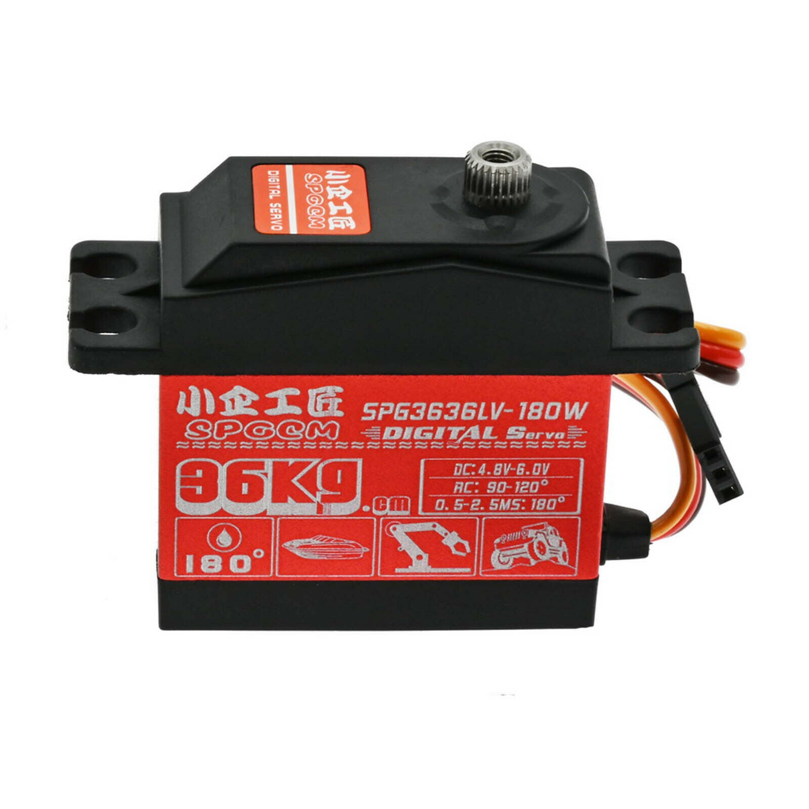36kg Waterproof Servo Motor for Car Buggy Trucks DIY Control Angle 180Â°