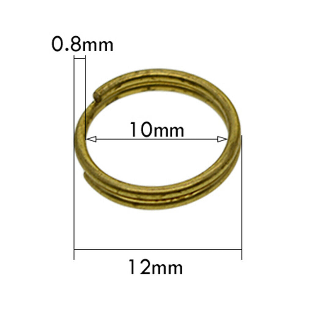 50x Split Brass Rings Small Key Rings Large Keychain Rings