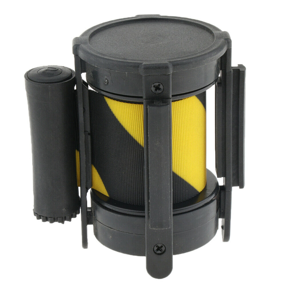 2Pcs Black Yellow Retractable Queue Crowd Barriers Crowd Control Security